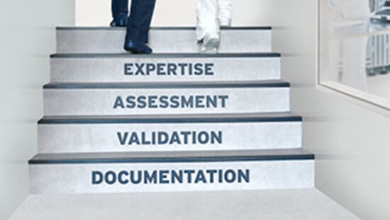 Expertise Assessment Validation Documentation written on stairs
