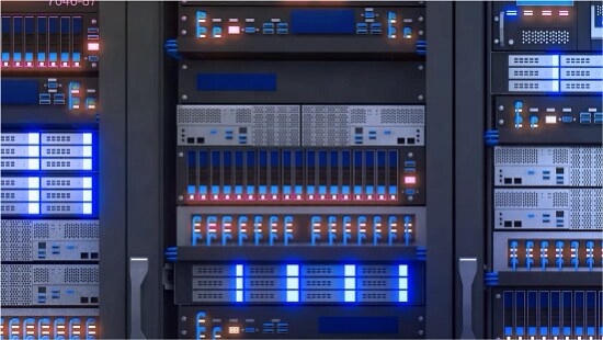 close up of data center panel. DC use only